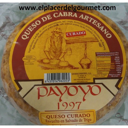 Queso Payoyo curado cabra envuelto salvado de trigo 2 k.